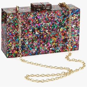 Women’s Acrylic Multicolored Clutch